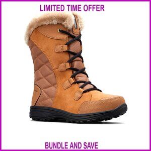 Waterproof Leather & Textile Snow Boots with 200g Insulation